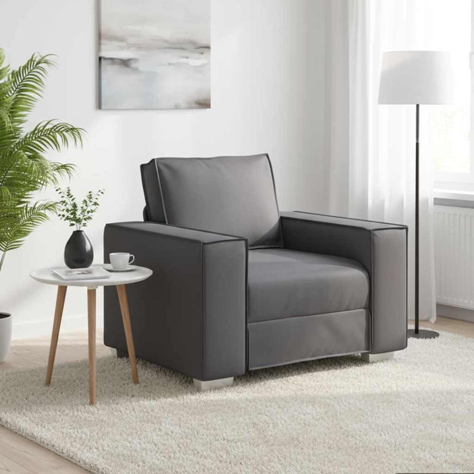 vidaXL Sofa-Sessel Grau 100 cm Kunstleder