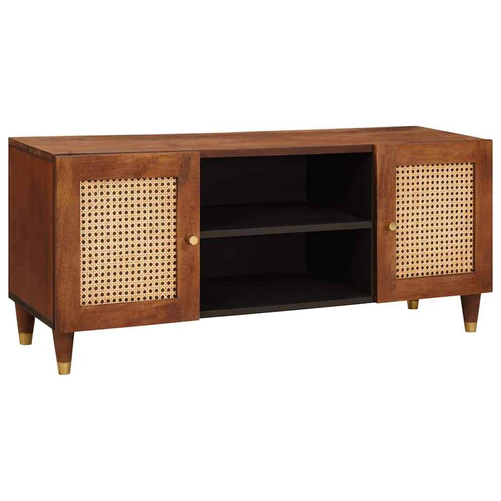 vidaXL TV-Schränk mit Regal Braun 105 x 33,5 x 46 cm Massivholz Mango