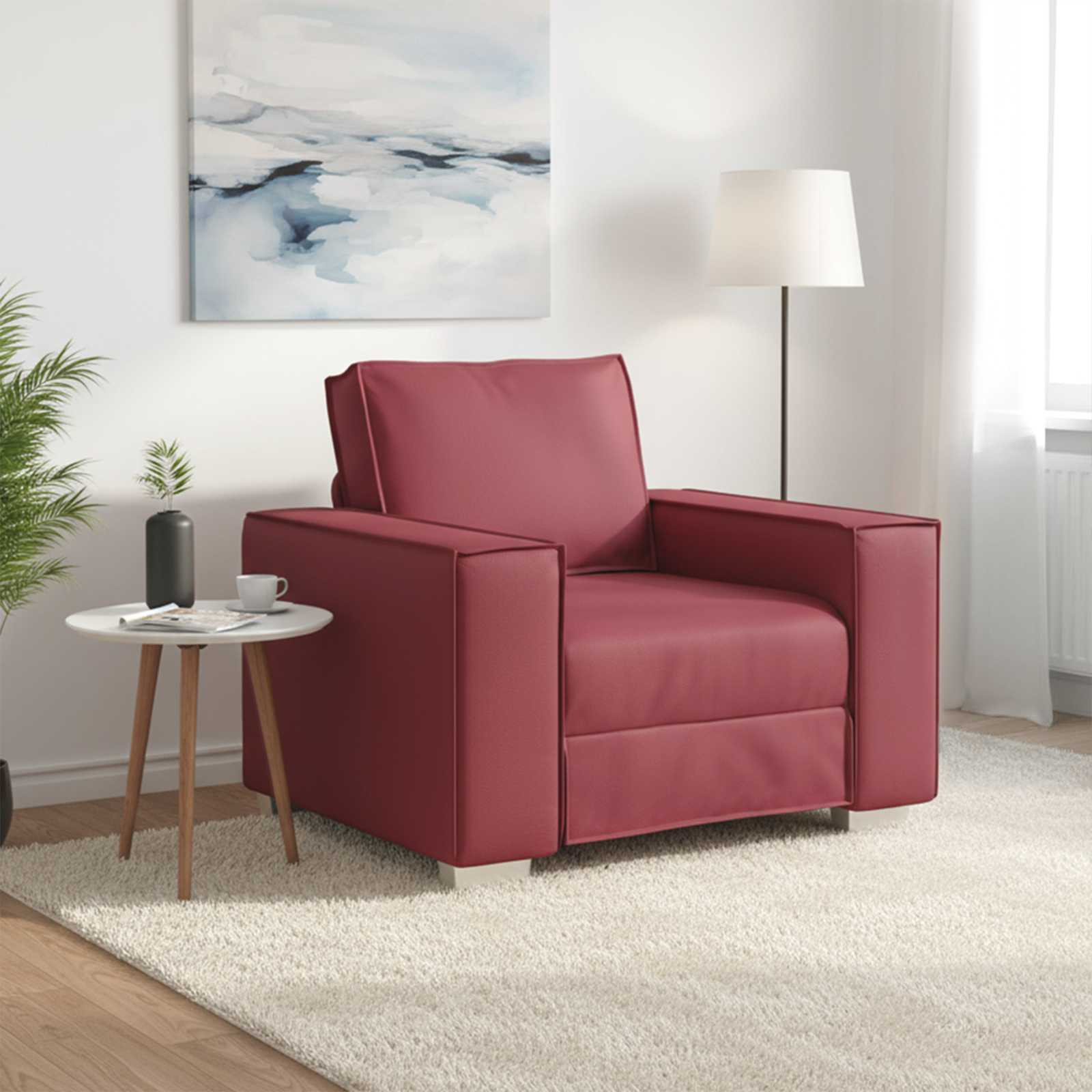 vidaXL Sofa-Sessel Weinrot 100 cm Kunstleder