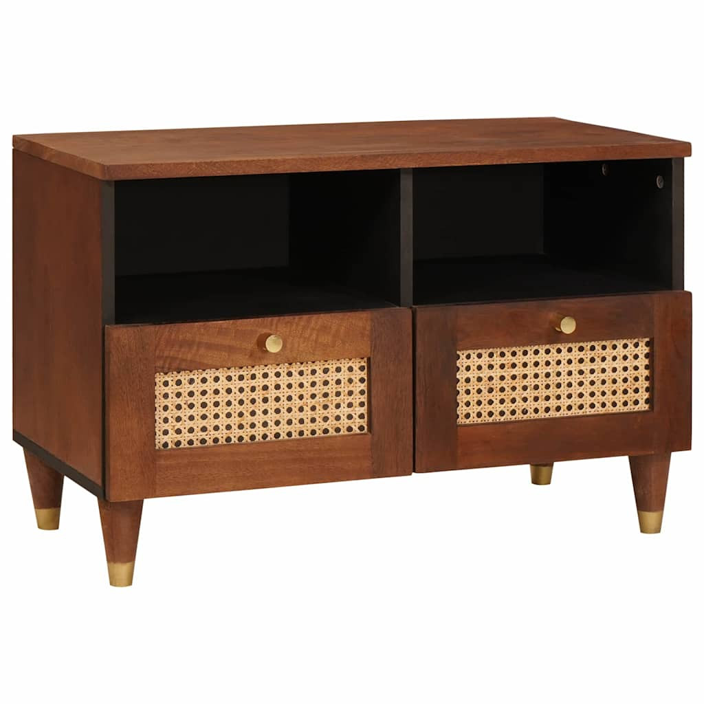 vidaXL TV-Schränk mit Regal Braun 70 x 33,5 x 46 cm Massivholz Mango