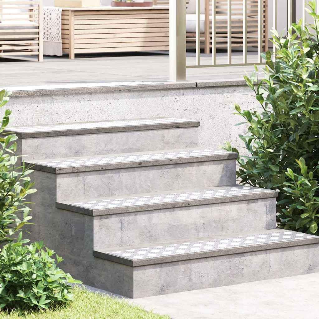vidaXL Treppe Tritt Rechtwinklig 2 pcs Silber 100 x 20 cm Aluminium