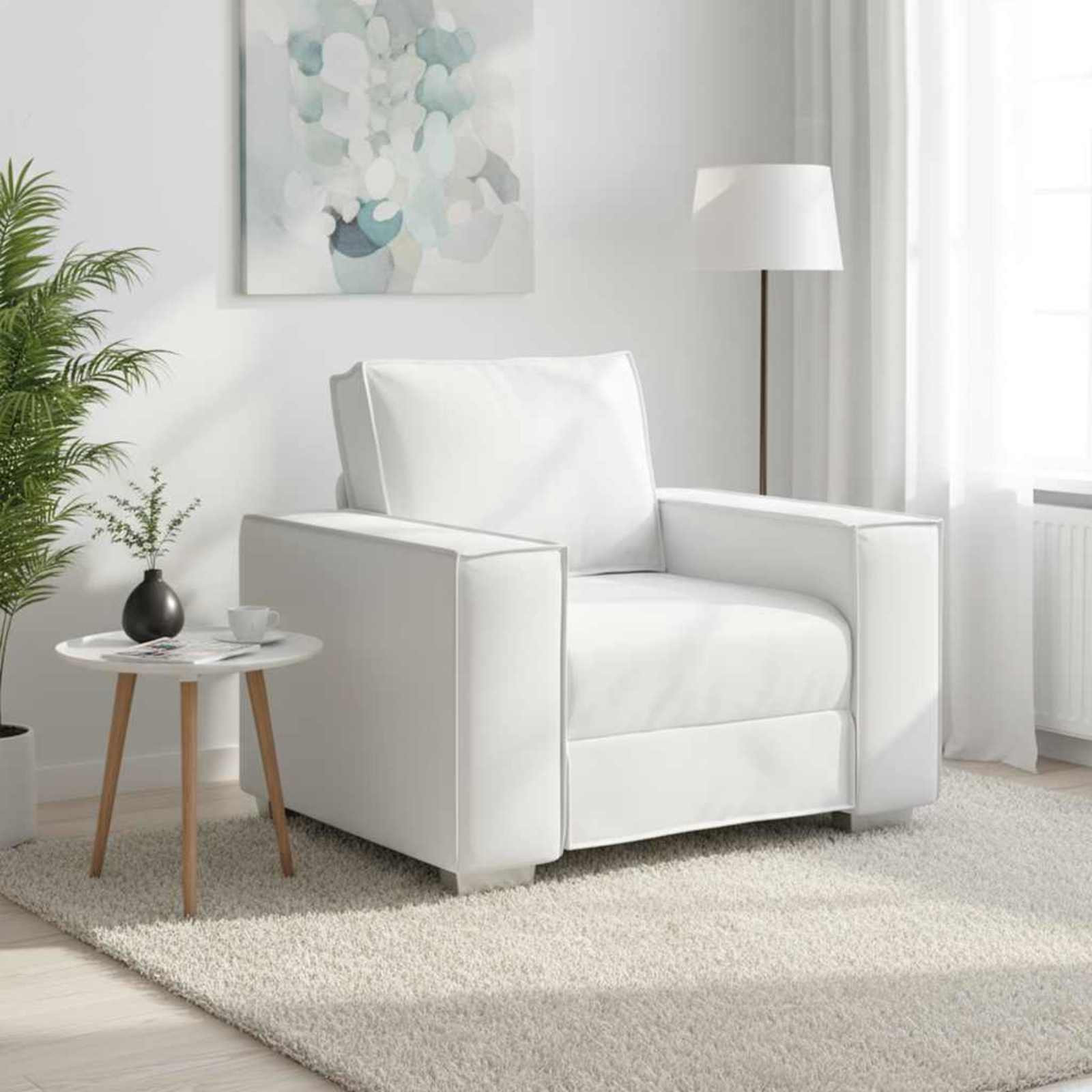 vidaXL Sofa-Sessel Weiß 100 cm Kunstleder