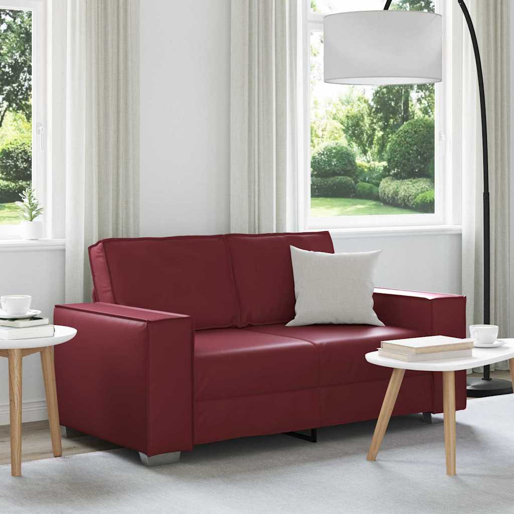 vidaXL Zweisitzer-Sofa Weinrot 160 cm Kunstleder
