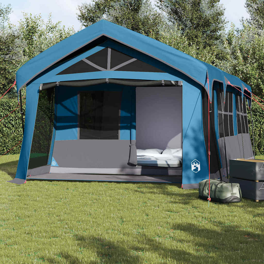 vidaXL Familienzelt Blau und Grau 620 x 322 x 240 cm Polyester