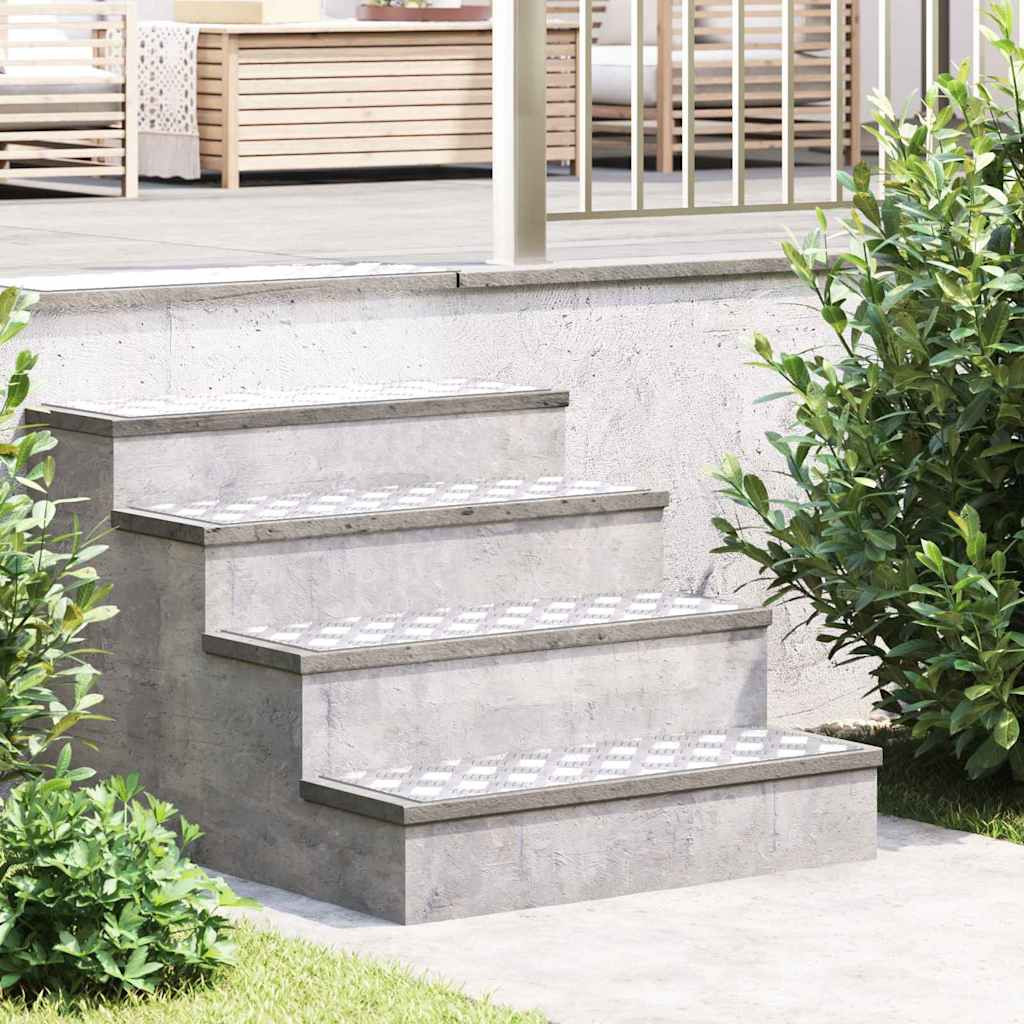 vidaXL Treppe Tritt Rechtwinklig 2 pcs Silber 75 x 25 cm Aluminium