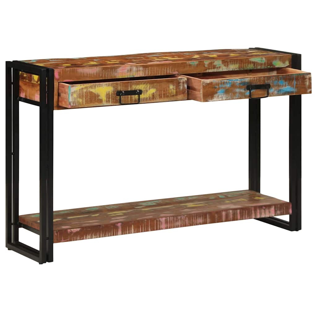 vidaXL Konsolentisch mit Regal Mehrfarbig Massives upgecyceltes Holz