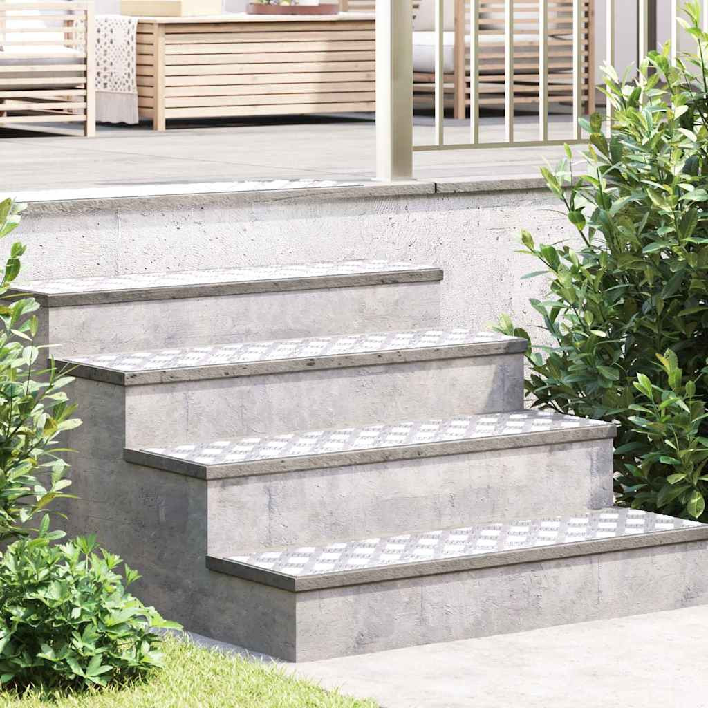 vidaXL Treppe Tritt Rechtwinklig 4 pcs Silber 100 x 25 cm Aluminium