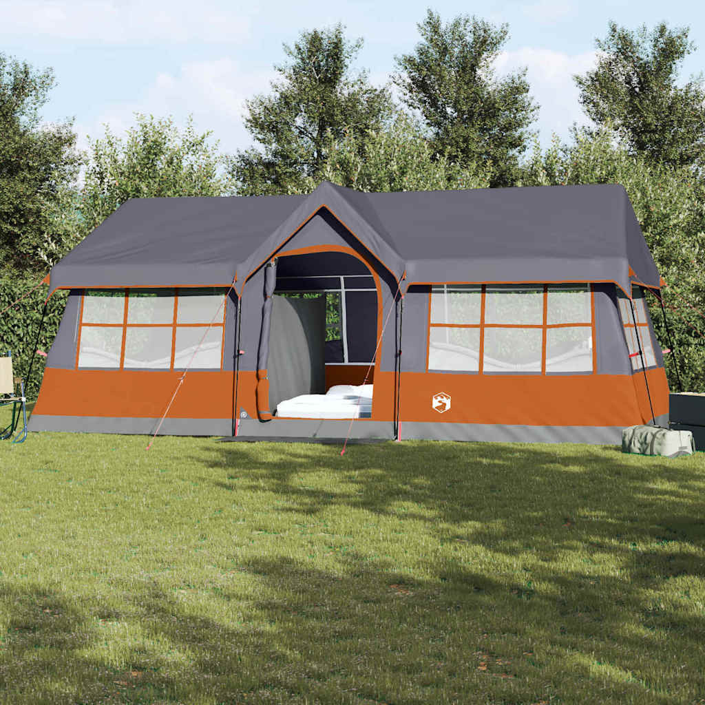 vidaXL Familienzelt mit Dach Grau und Orange 622 x 295 x 238 cm