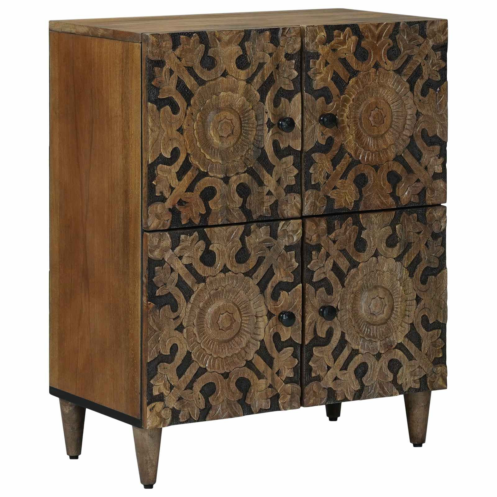 vidaXL Sideboard mit Speicher Braun 60 x 33,5 x 75 cm Massivholz Mango
