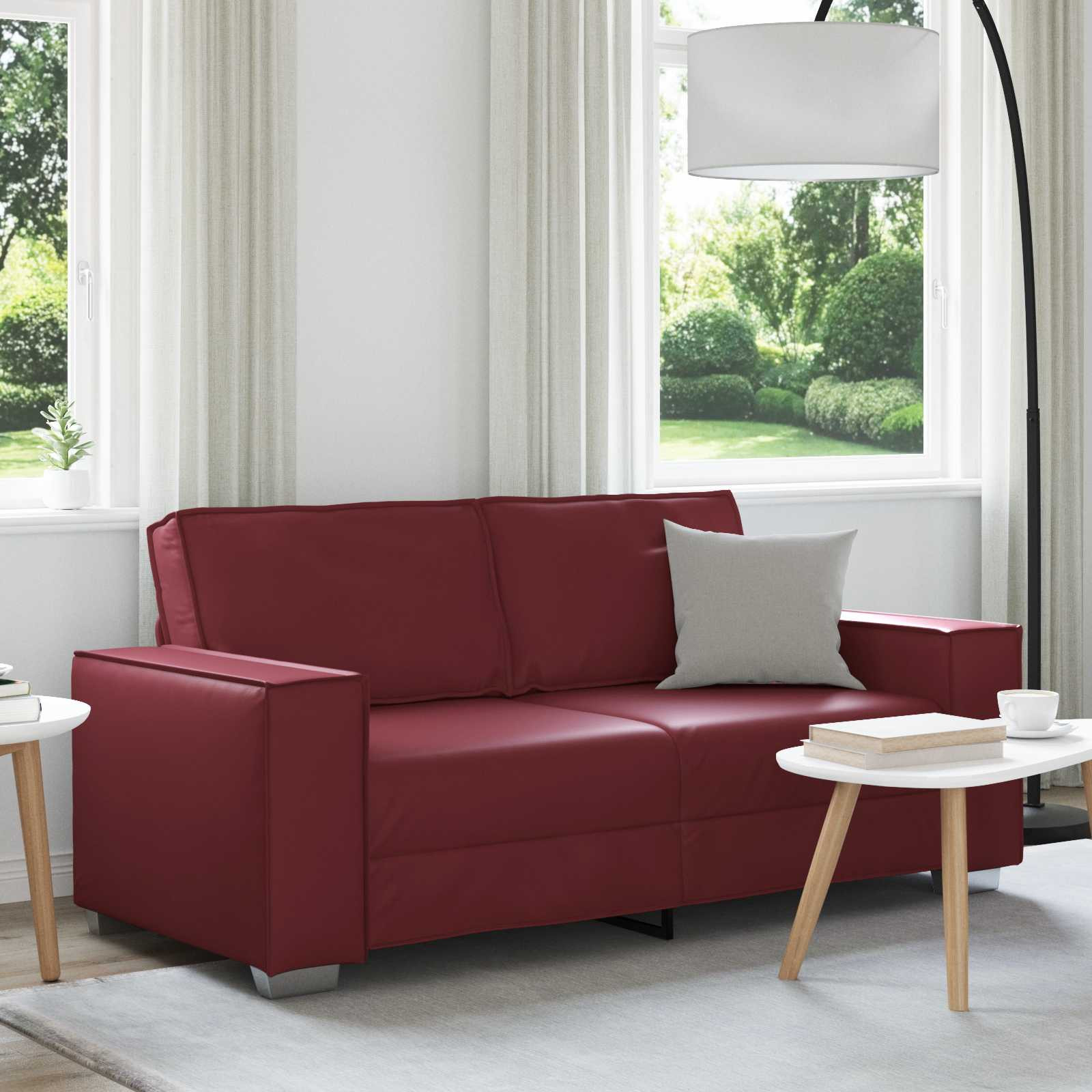 vidaXL Zweisitzer-Sofa Weinrot 180 cm Kunstleder