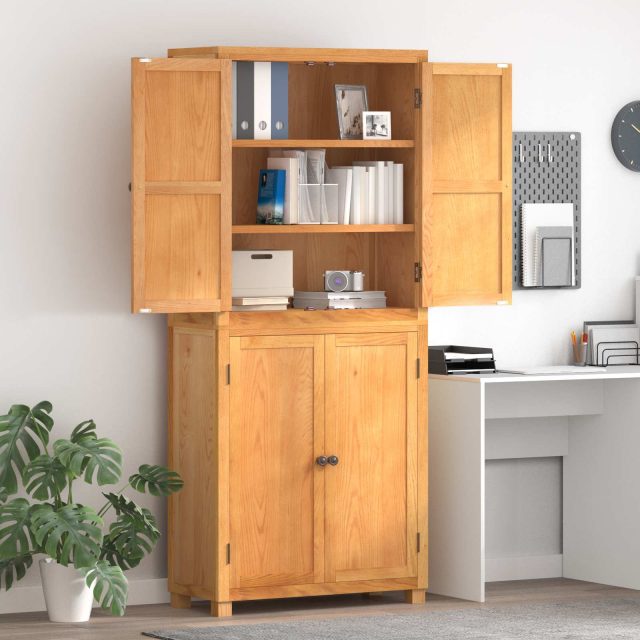 vidaXL Aufbewahrungsmöbel-Set mit Regal 2 Stk. Natur 80 x 35 x 185 cm