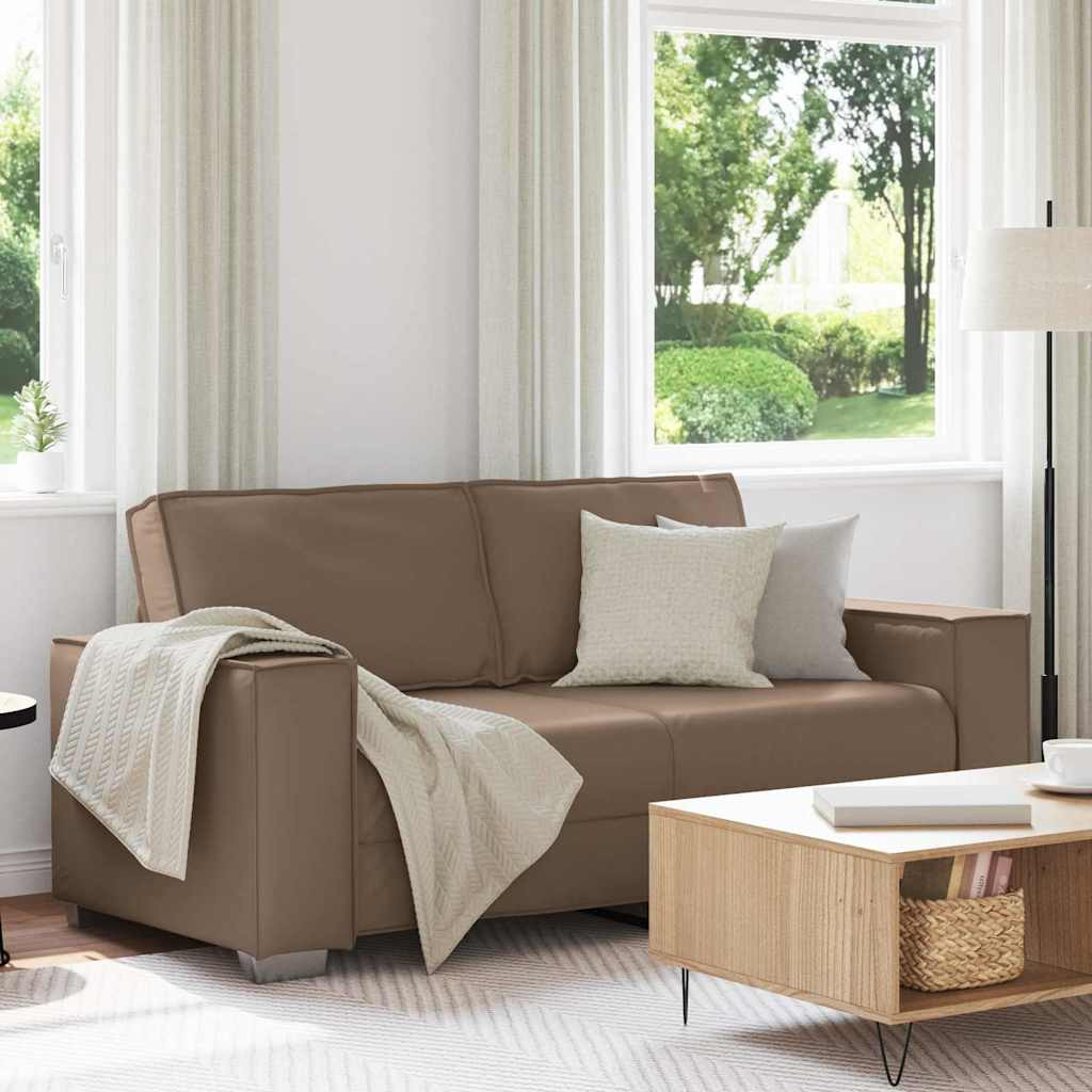 vidaXL Zweisitzer-Sofa Cappuccino 180 cm Kunstleder