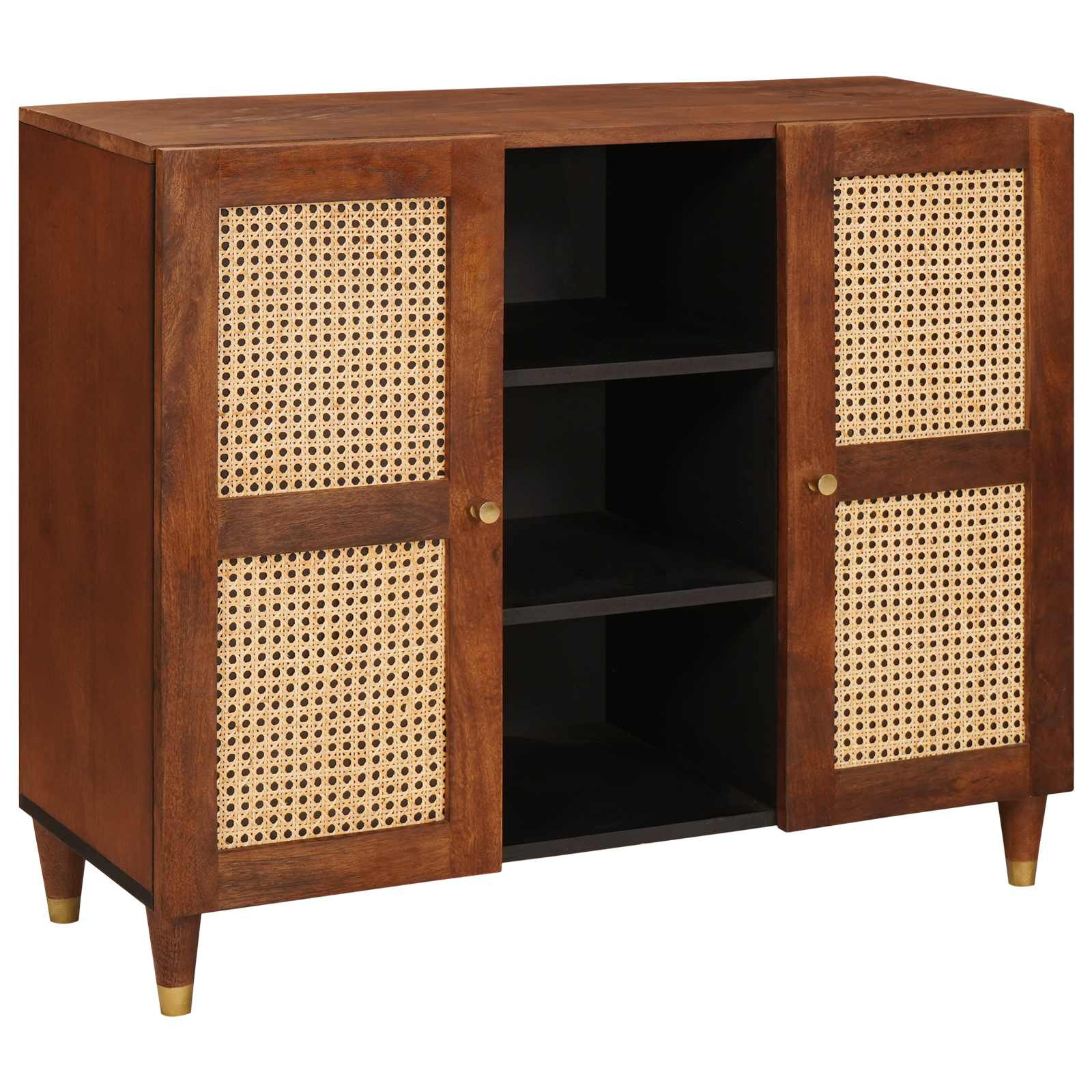 vidaXL Sideboard Braun 90 x 33,5 x 75 cm Massivholz Mango
