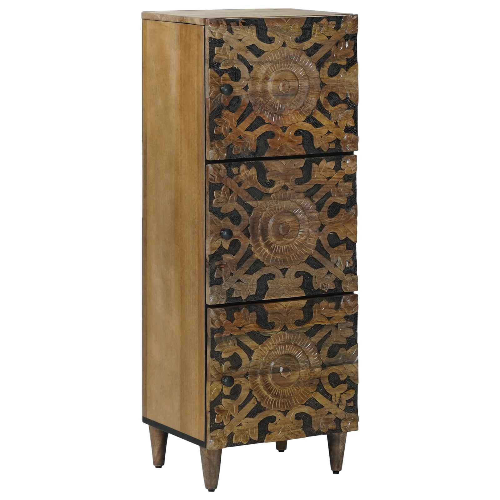 vidaXL Hochschrank mit Regal Braun 40 x 33,5 x 110 cm Massivholz Mango
