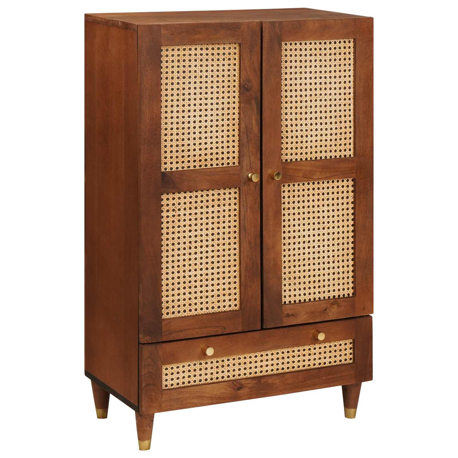 vidaXL Hochschrank Braun 60 x 33,5 x 100 cm Massivholz Mango