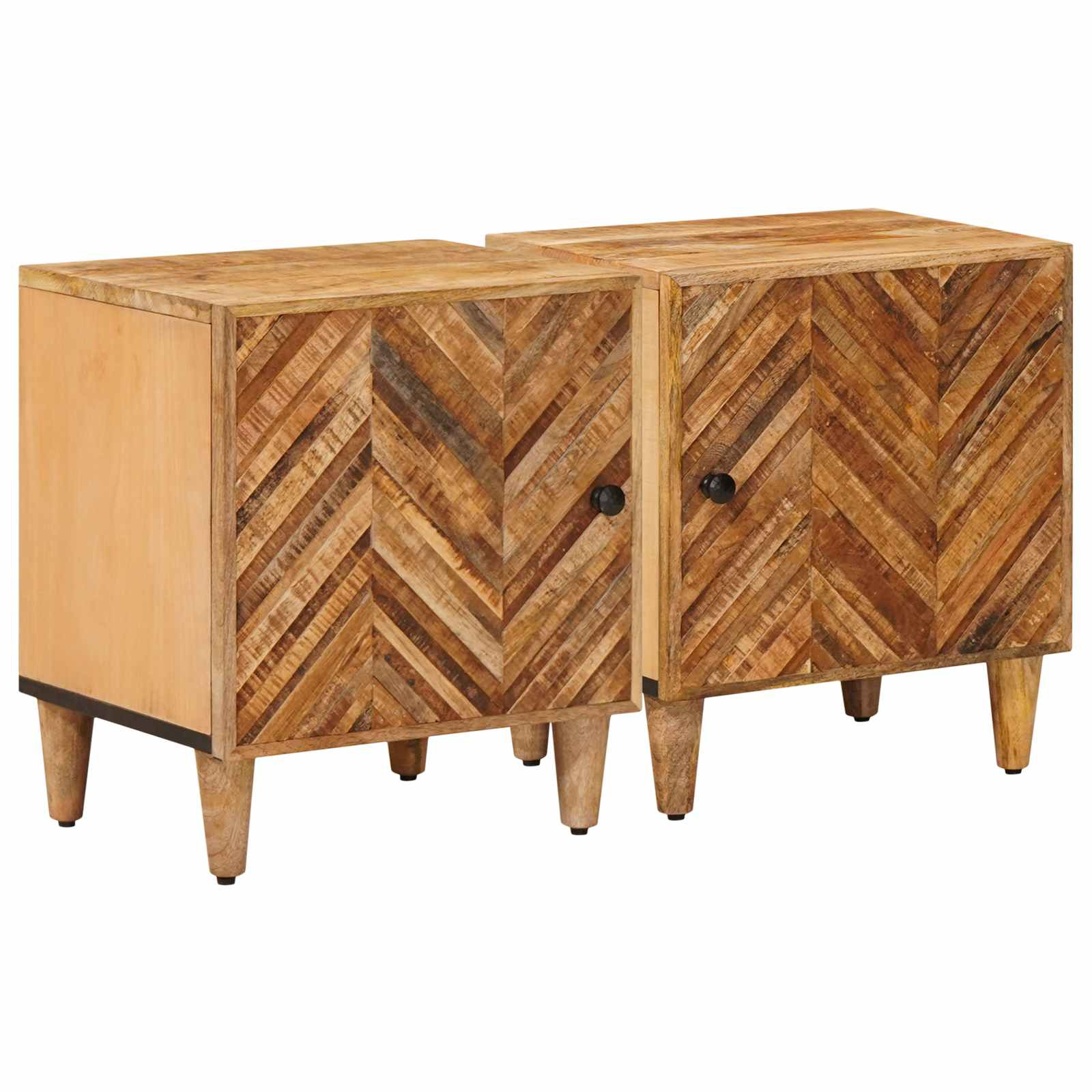 vidaXL Nachttisch 2 pcs Braun 40 x 33,5 x 46 cm Massivholz Mango
