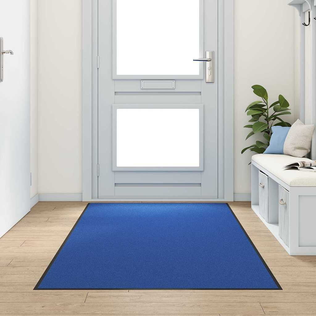 vidaXL Fußmatte Blau und Schwarz 120 x 300 cm 100% Polyamid