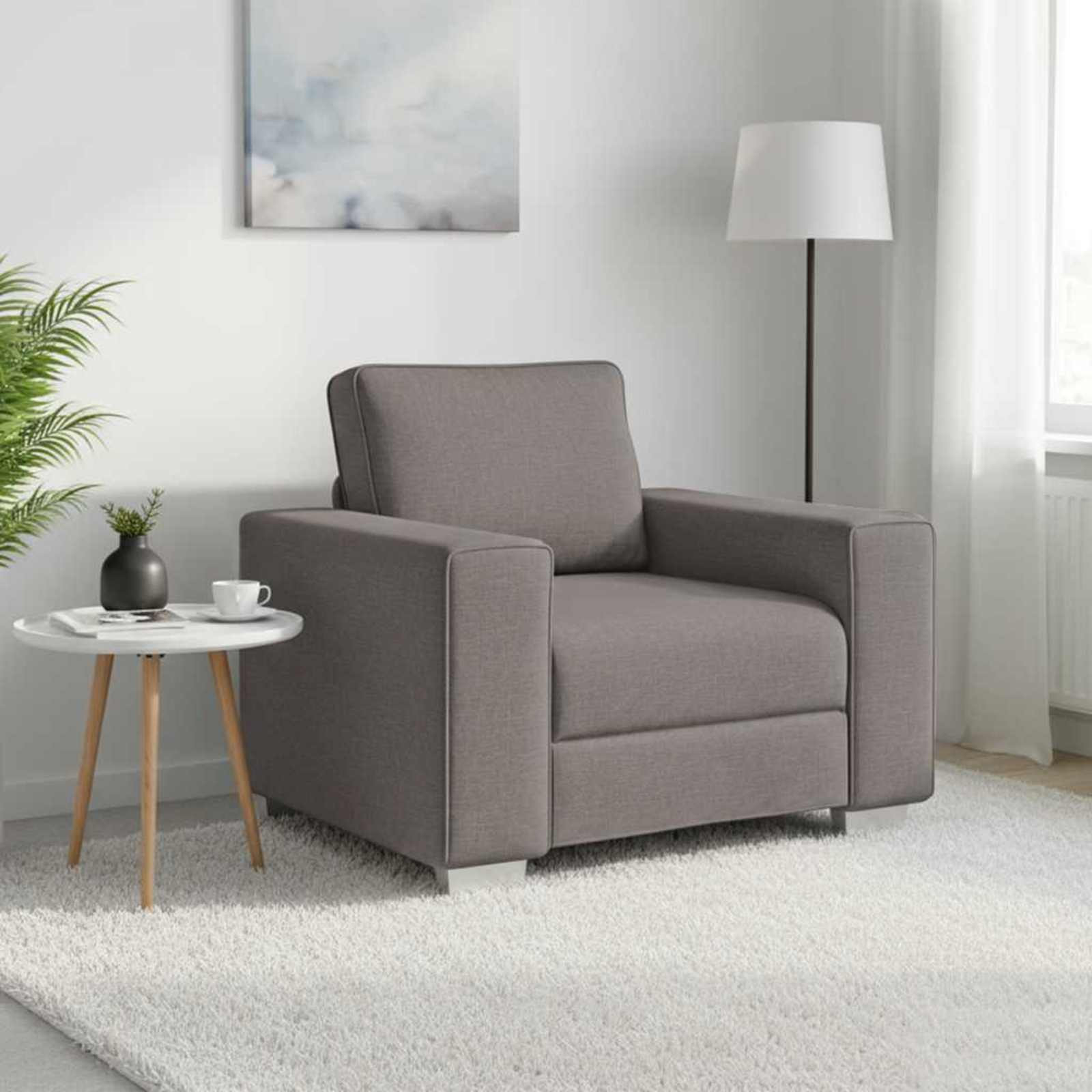 vidaXL Sofa-Sessel Taupe 100 cm Stoff