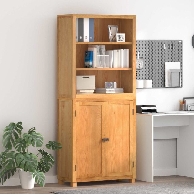 vidaXL Aufbewahrungsmöbel-Set mit Regal 2 Stk. Natur 80 x 35 x 185 cm
