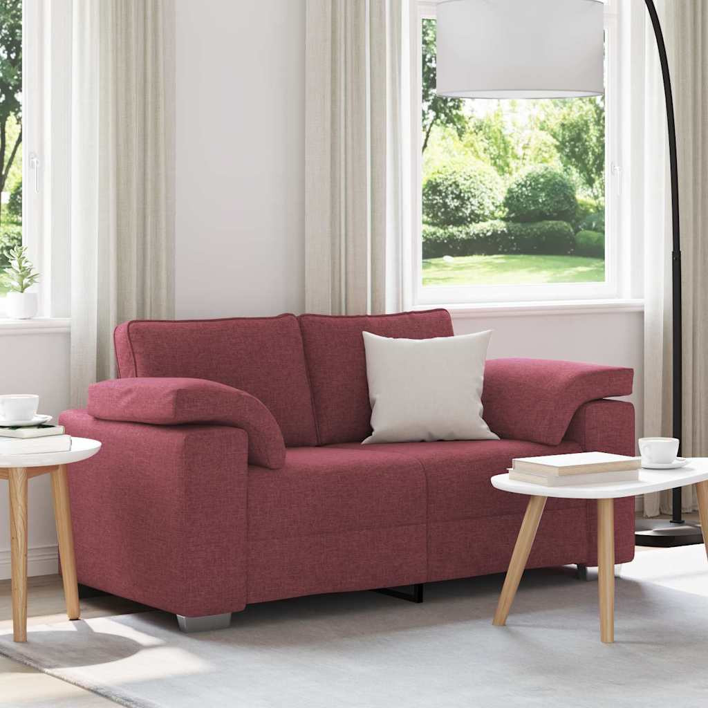 vidaXL Zweisitzer-Sofa Weinrot 160 cm Stoff