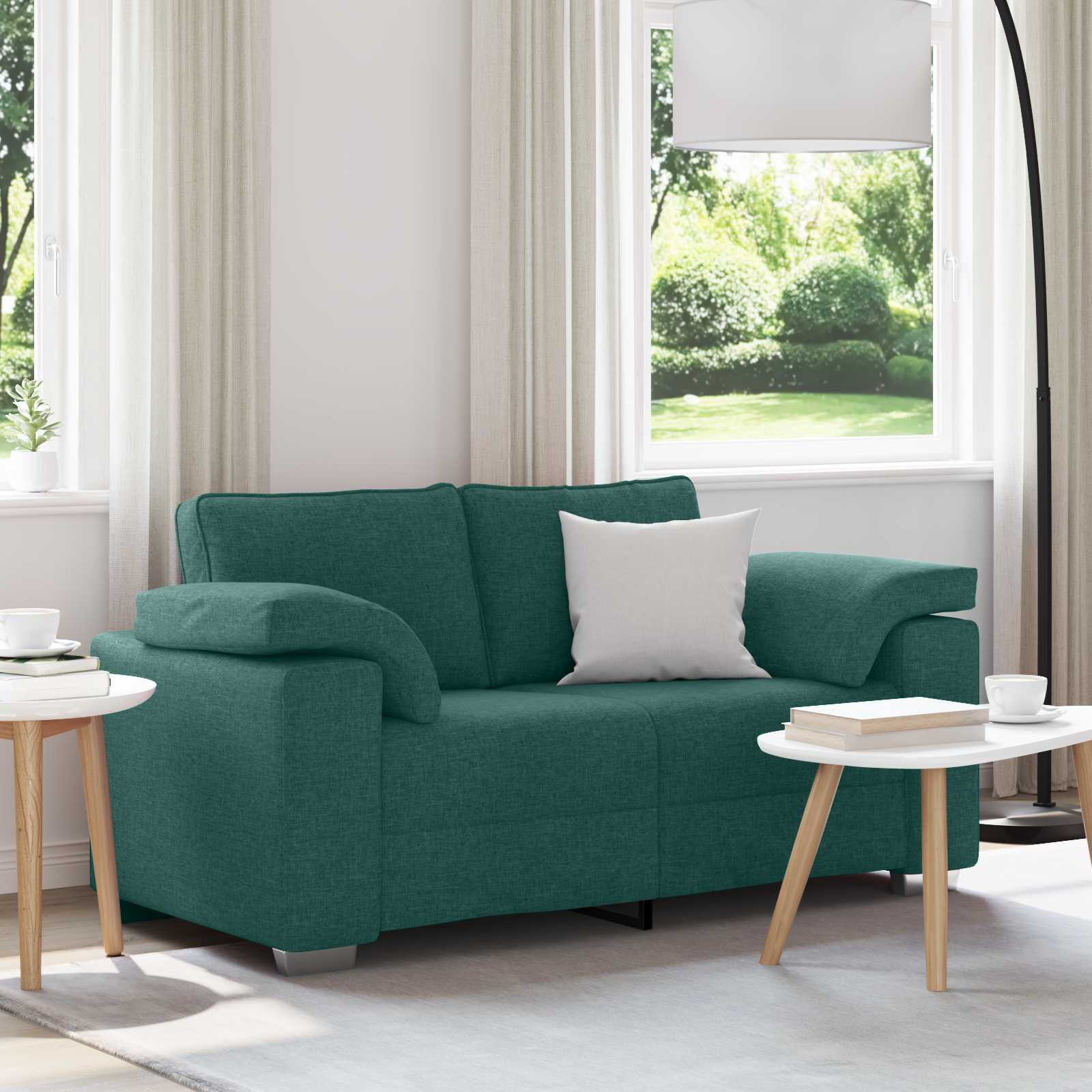 vidaXL Zweisitzer-Sofa Dunkelgrün 160 cm Stoff