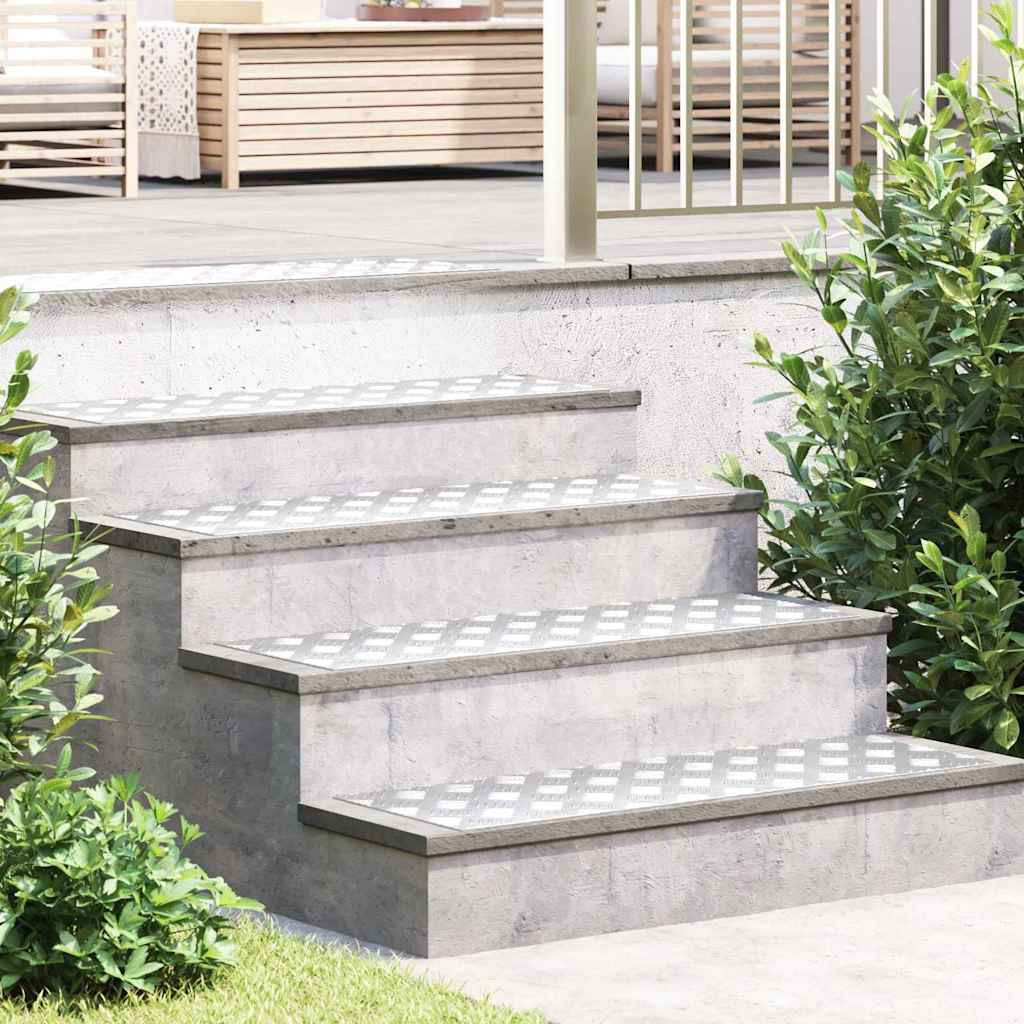 vidaXL Treppe Tritt Rechtwinklig 2 pcs Silber 90 x 30 cm Aluminium