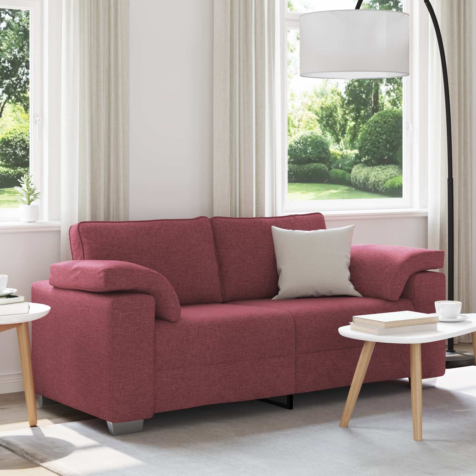 vidaXL Zweisitzer-Sofa Weinrot 180 cm Stoff