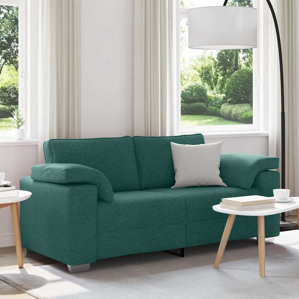vidaXL Zweisitzer-Sofa Dunkelgrün 180 cm Stoff