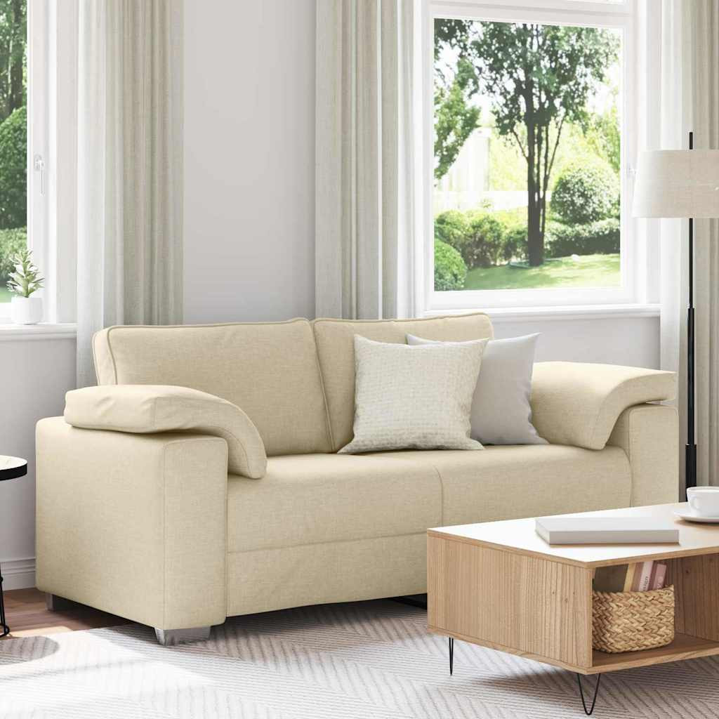 vidaXL Zweisitzer-Sofa Creme 180 cm Stoff