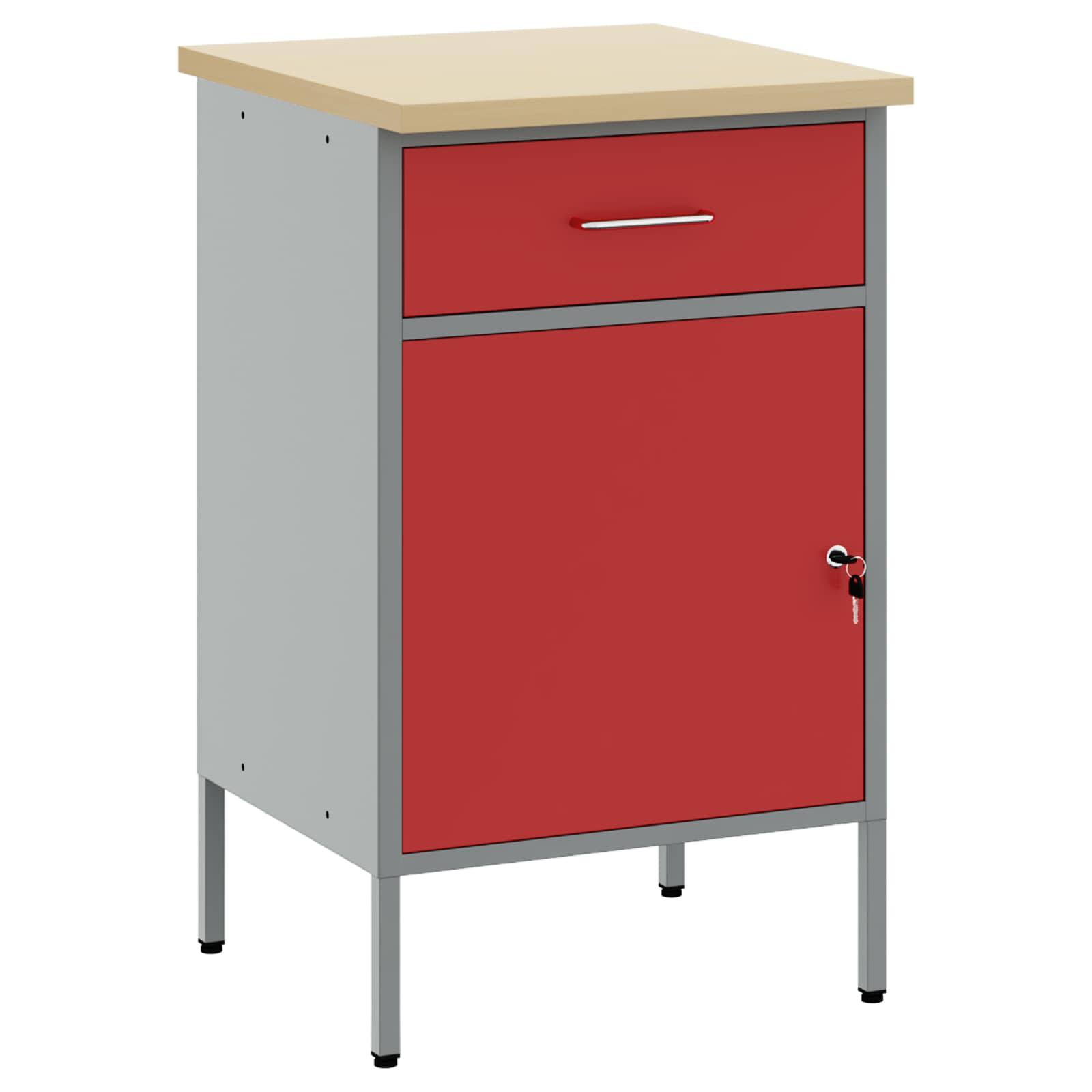 vidaXL Werkbank Rot und Grau 50 x 55 x 85 cm Ingenieure Holz und Stahl