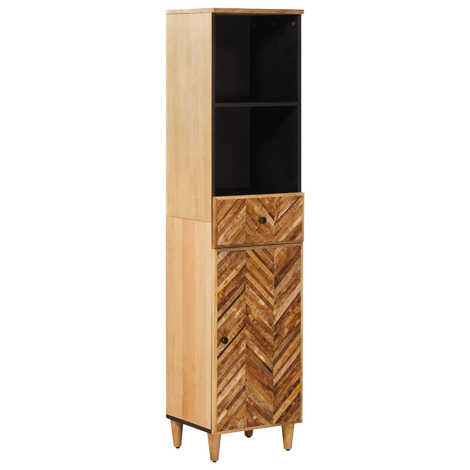 vidaXL Badezimmerschrank Braun 38 x 33,5 x 160 cm Massivholz Mango