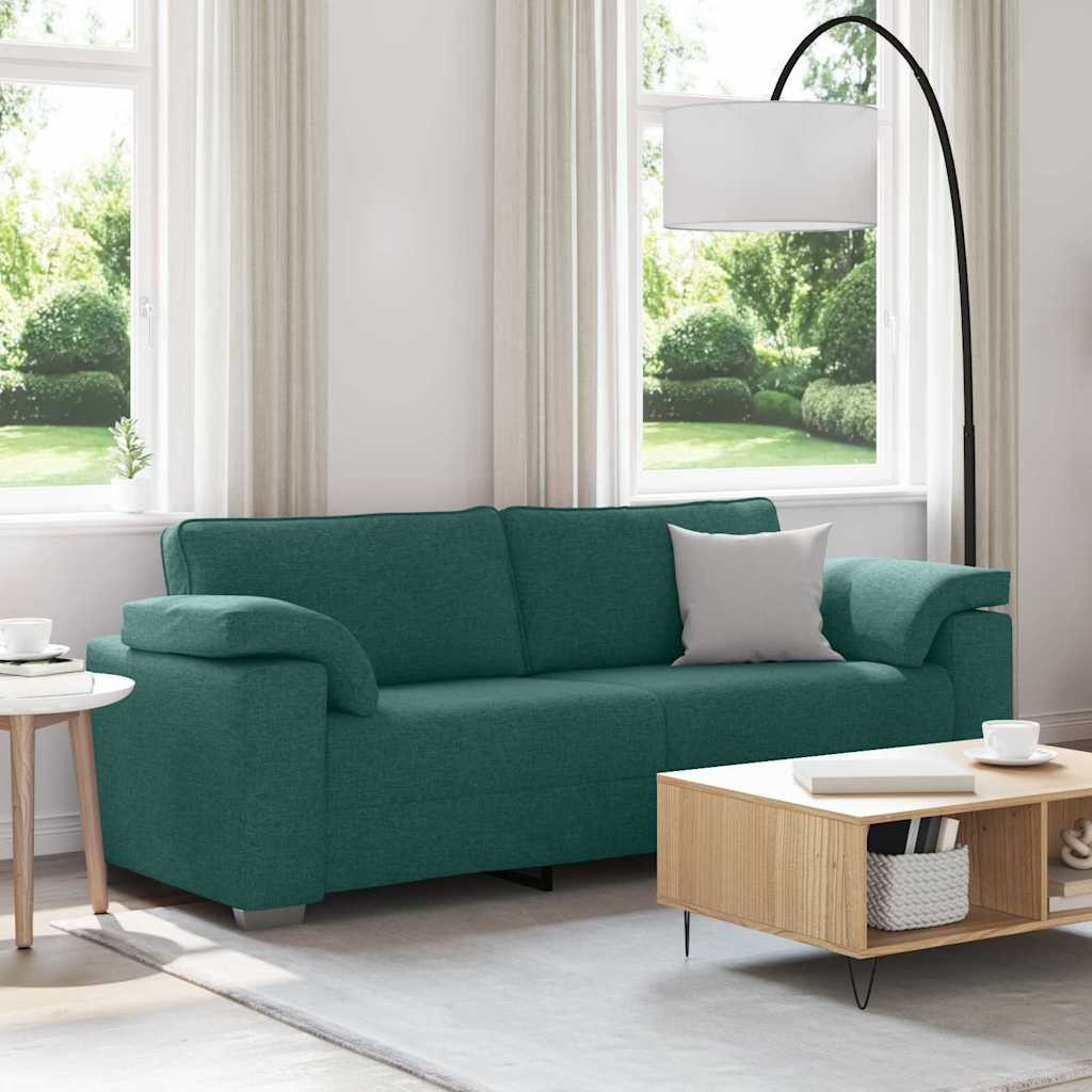 vidaXL 3-Sitzer-Sofa Dunkelgrün 220 cm Stoff