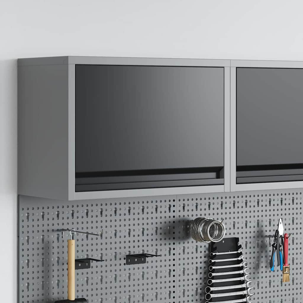 vidaXL Werkzeugschrank mit Speicher Schwarz und Grau 50 x 25 x 35 cm