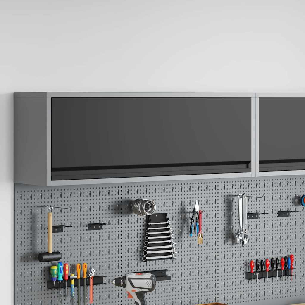 vidaXL Werkzeugschrank mit Speicher Schwarz und Grau 100 x 25 x 35 cm