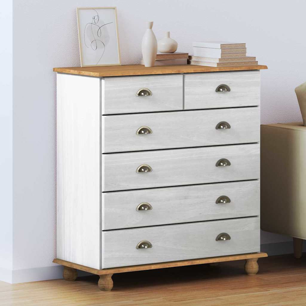 vidaXL Schubladenkommode mit Schubladen ASKIM Weiß 91 x 40 x 95,5 cm