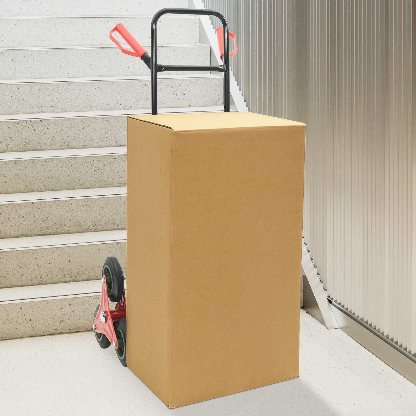 vidaXL Handwagen Schwarz und Rot 64,5 x 49,5 x 114 cm Stahl