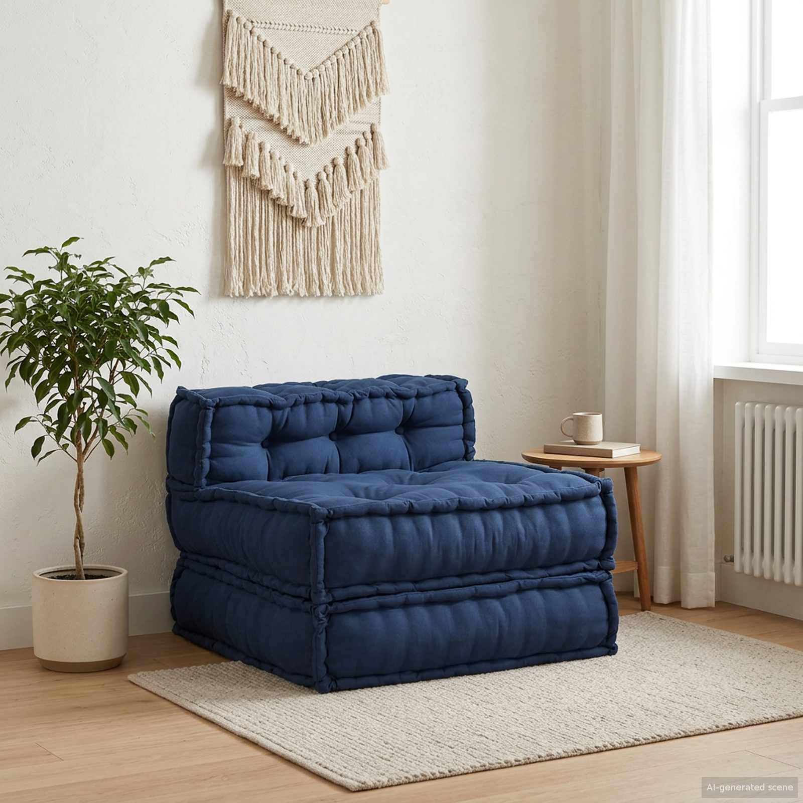vidaXL Modulare Sofagarnitur Indigo 70 x 70 x 56 cm Stoff