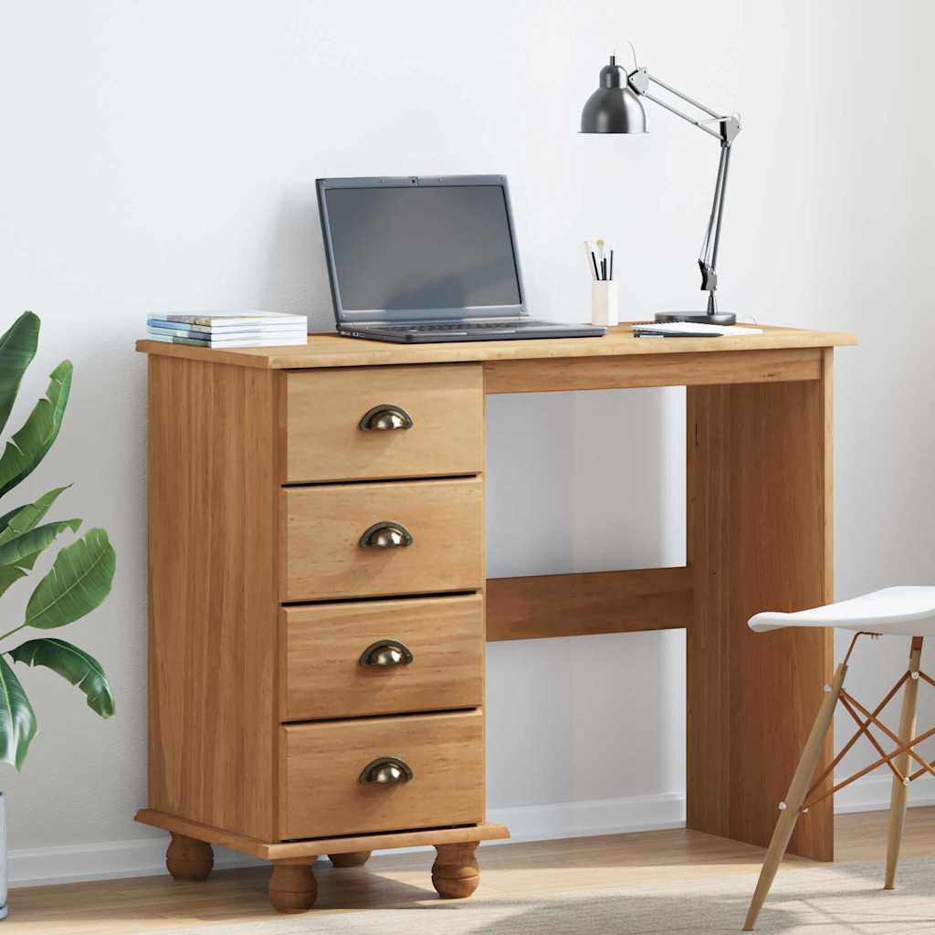 vidaXL Schreibtisch ASKIM Braun 95 x 40 x 75 cm Massives Kiefernholz