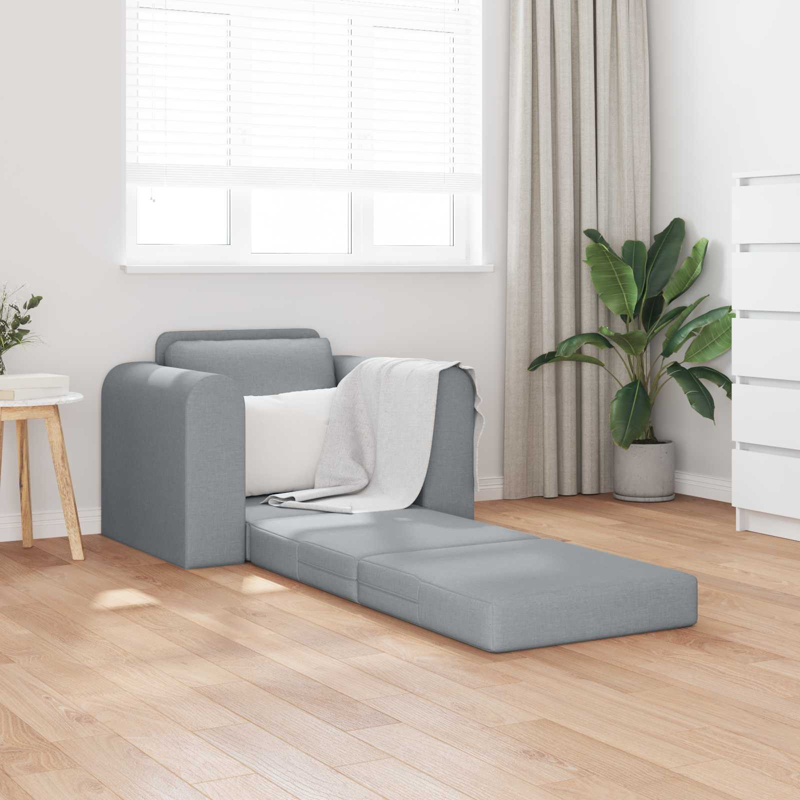vidaXL Schlafsofa Hellgrau 98 x 71 x 83 cm Stoff