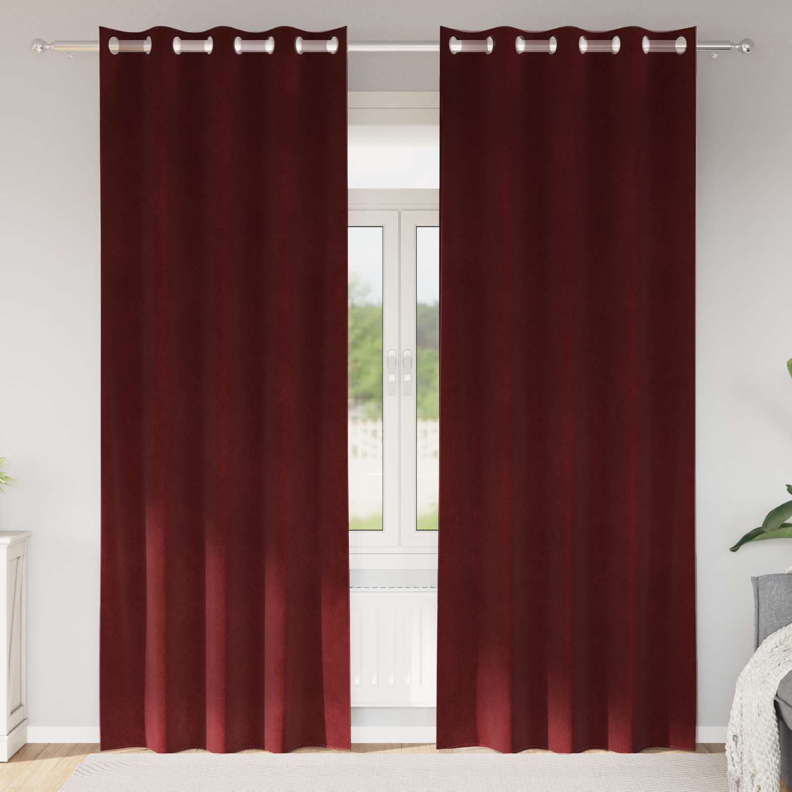 vidaXL Verdunkelungsvorhänge 2 pcs Weinrot 140 x 260 cm Samt