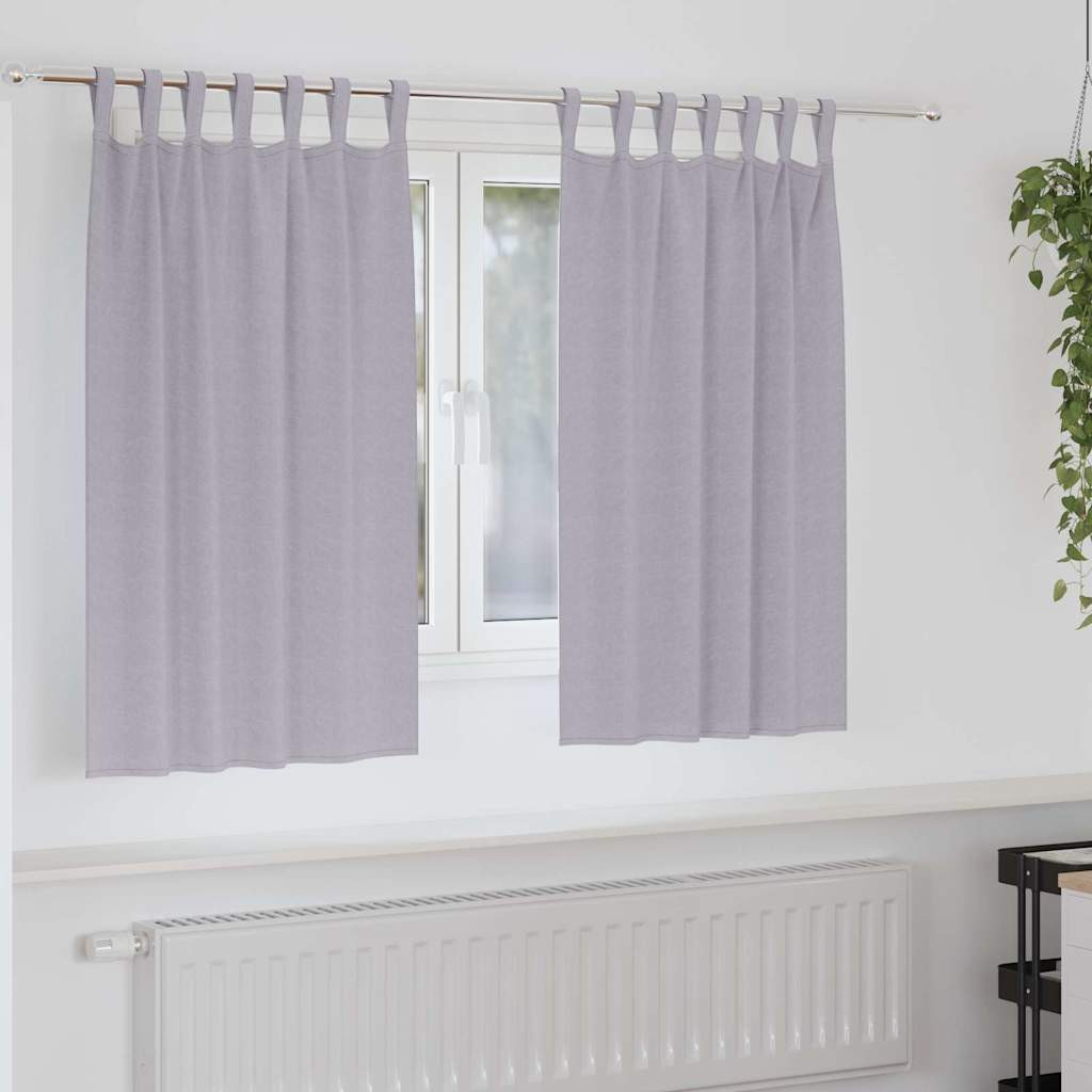 vidaXL Verdunkelungs-Vorhänge mit Ringen 2 pcs Metallic Grau