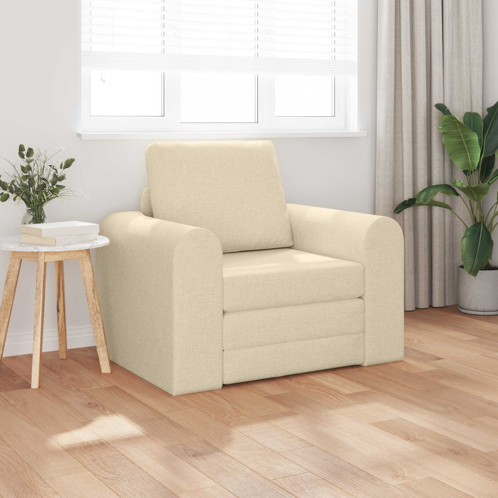 vidaXL Schlafsofa Creme 98 x 71 x 83 cm Stoff