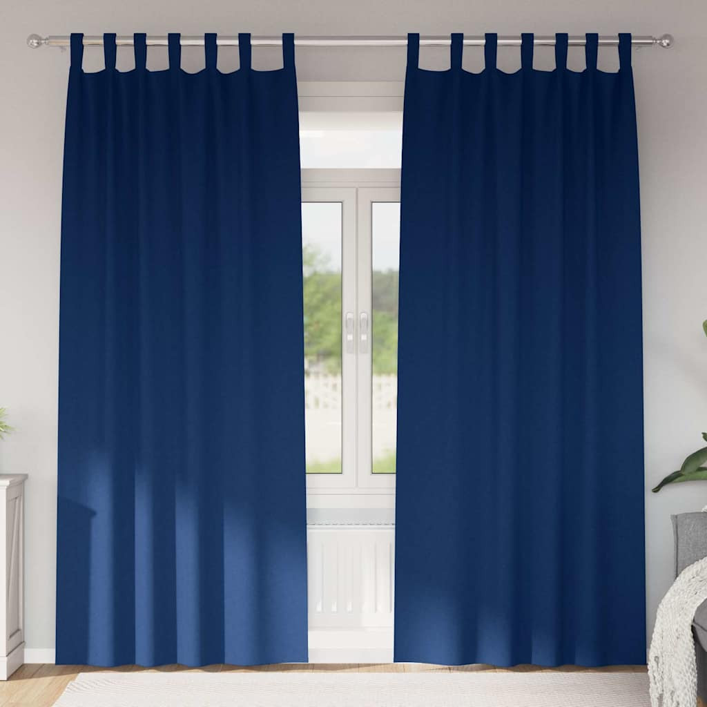 vidaXL Verdunkelungs-Vorhänge mit Ringen 2 pcs Dunkelblau 260 x 140 cm