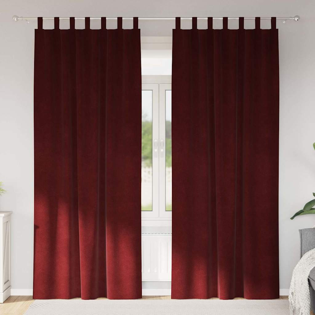 vidaXL Verdunkelungsvorhänge 2 pcs Weinrot 140 x 260 cm Samt