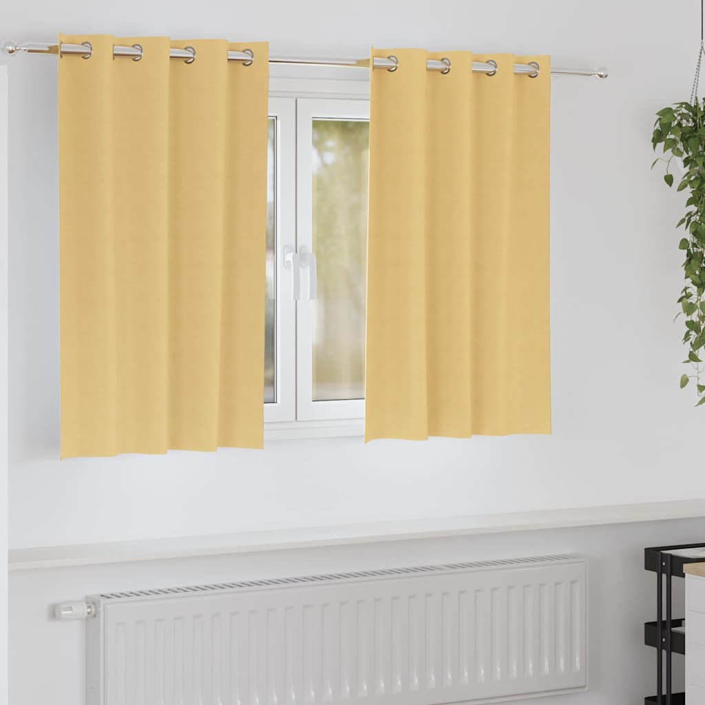 vidaXL Verdunkelungs-Vorhänge mit Ringen 2 pcs Beige 140 x 140 cm
