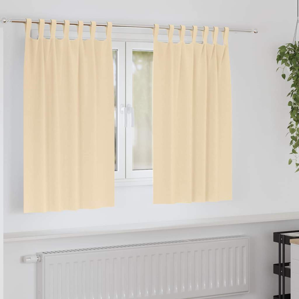 vidaXL Verdunkelungs-Vorhänge mit Ringen 2 pcs Creme 140 x 140 cm