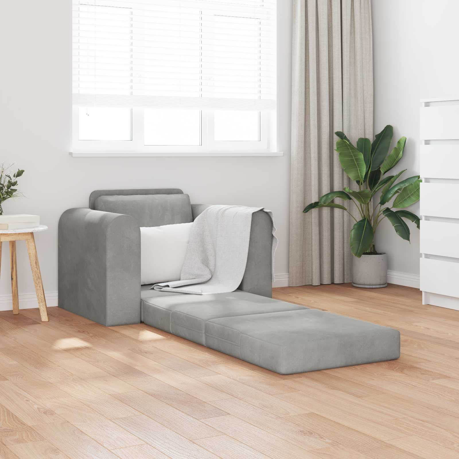 vidaXL Schlafsofa Hellgrau 98 x 71 x 83 cm Samt