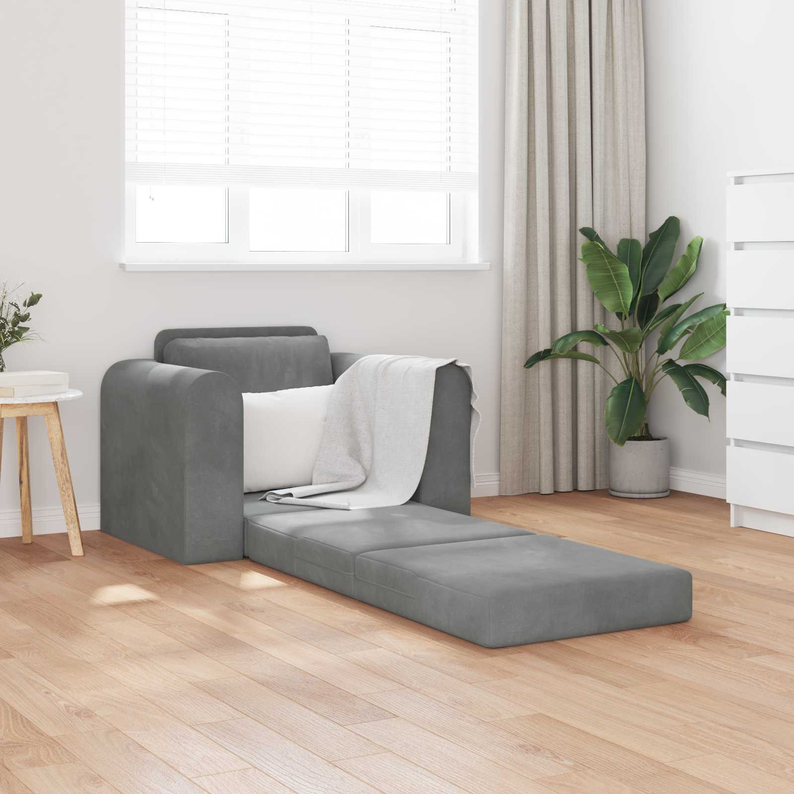 vidaXL Schlafsofa Dunkelgrau 98 x 71 x 83 cm Samt