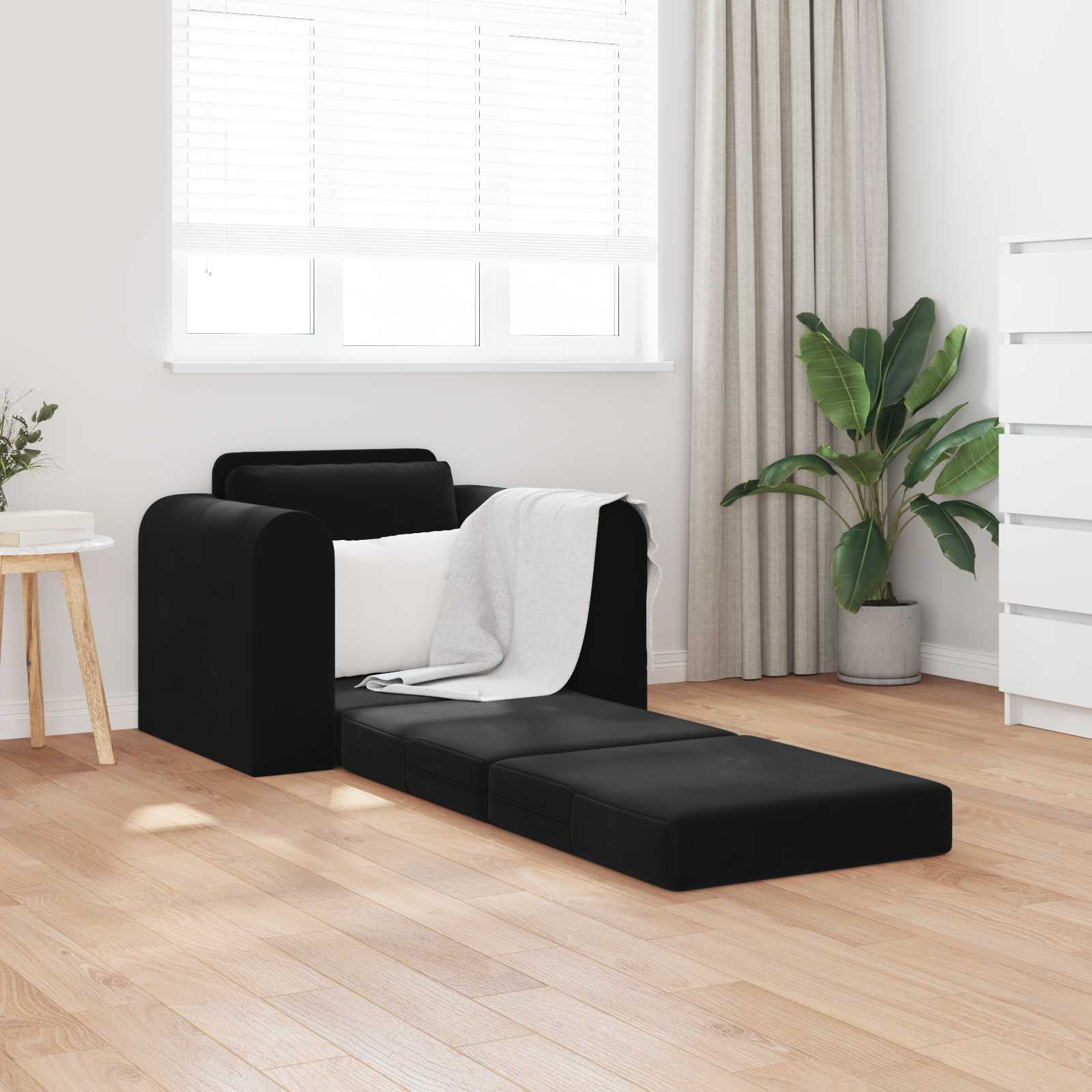 vidaXL Schlafsofa Schwarz 98 x 71 x 83 cm Samt