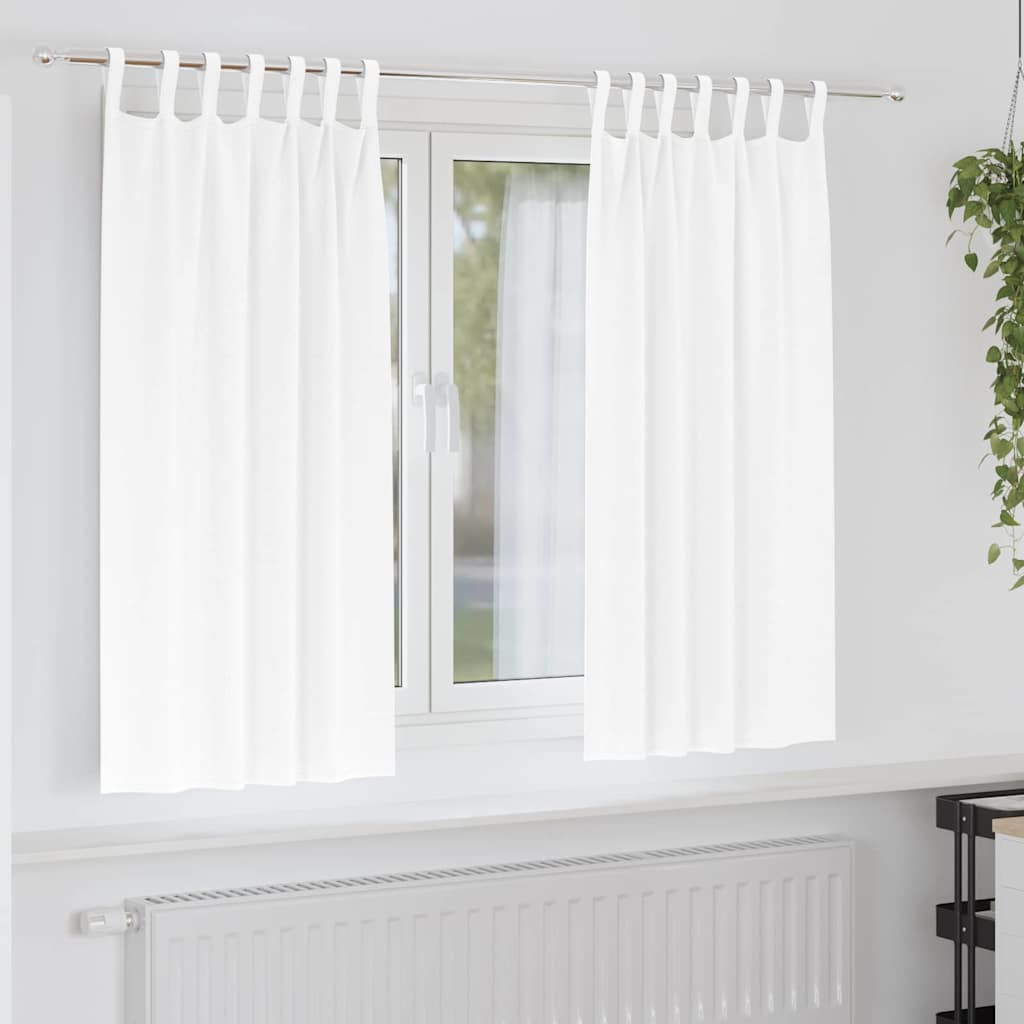 vidaXL Verdunkelungs-Vorhänge mit Ringen 2 pcs Reinweiß 175 x 140 cm
